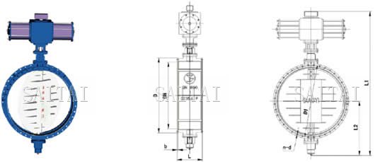 气动通风蝶阀外形尺寸图