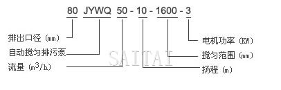 JYWQ、JPWQ系列自动搅匀排污泵型号说明