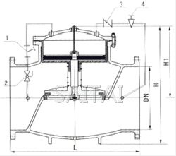 活塞式缓闭止回阀结构图