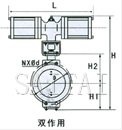 气动薄膜、活塞调节蝶阀外形尺寸图1