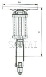 ZT9928-6/10手动浆料闸阀外形尺寸图1